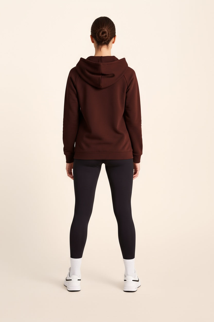 Women Solid Hooded Neck Sweatshirt