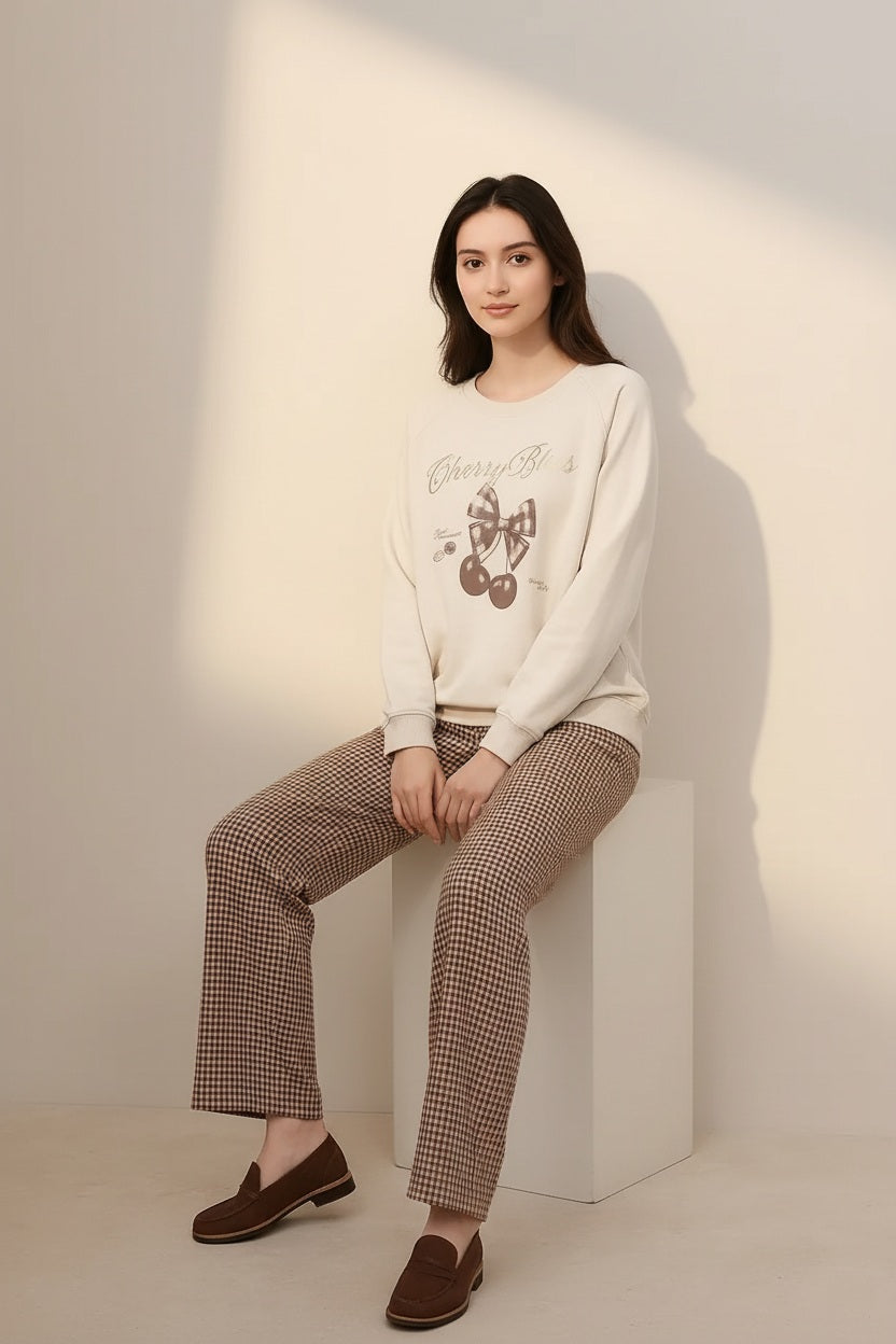 Women Graphic Round Neck Sweatshirt