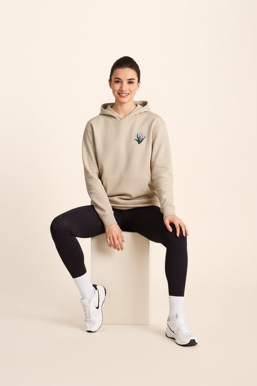 Women Floral Print  Hooded Neck  Sweatshirt