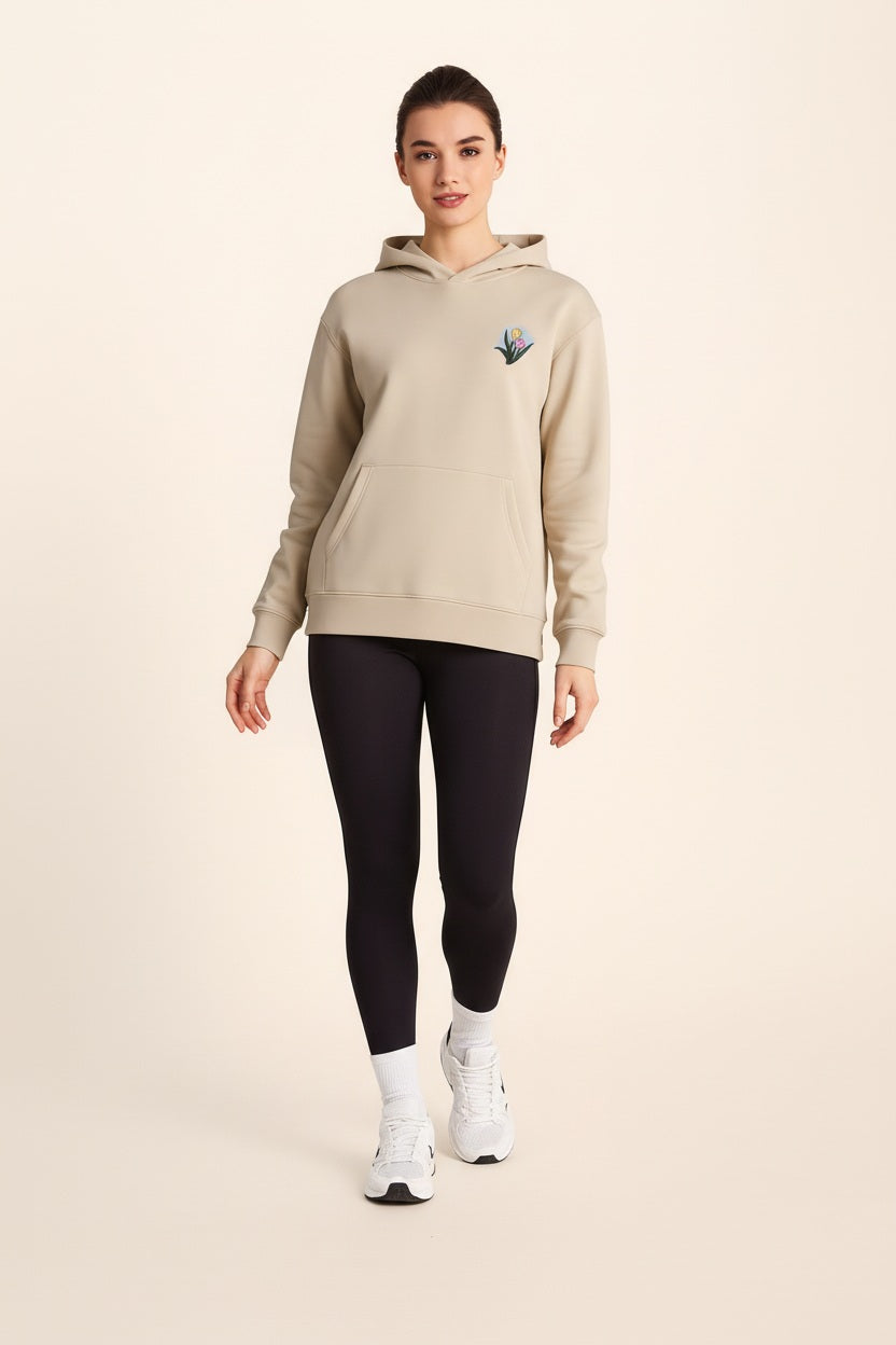 Women Floral Print  Hooded Neck  Sweatshirt