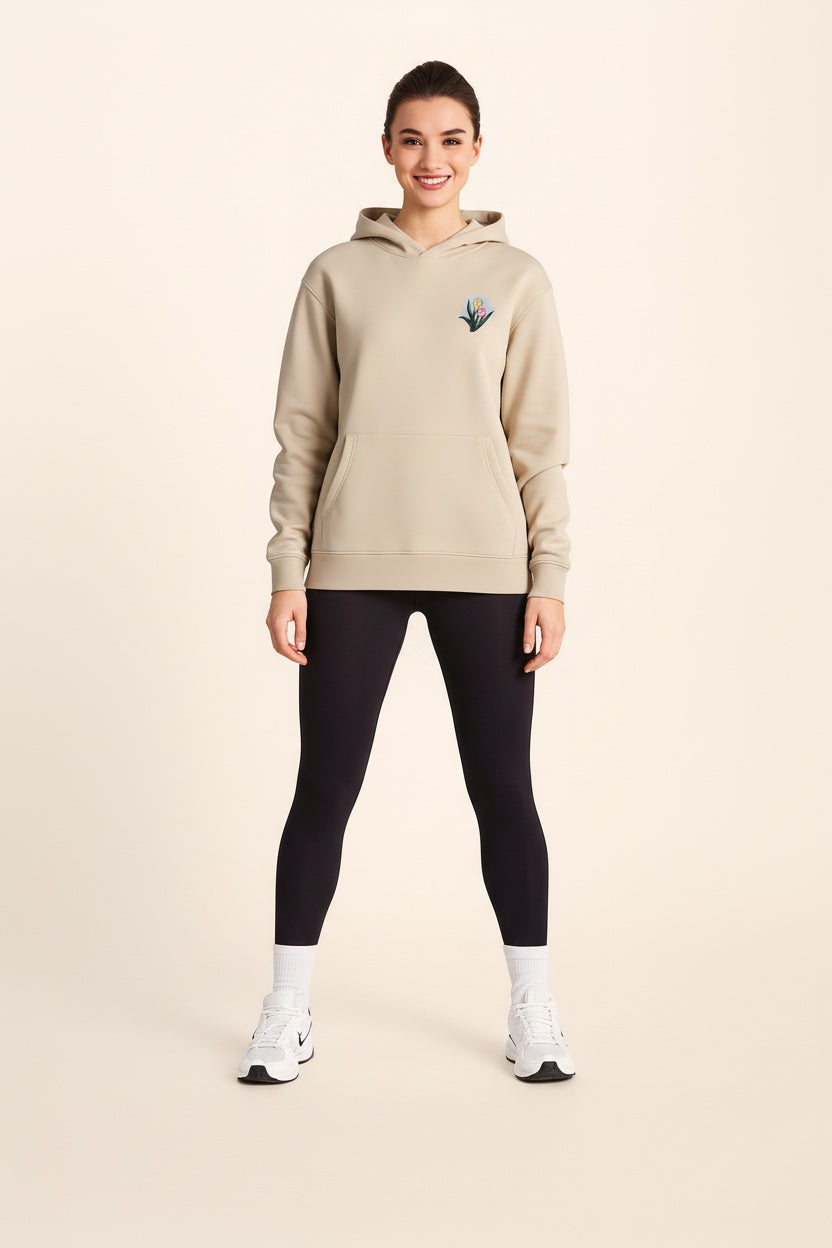 Women Floral Print  Hooded Neck  Sweatshirt