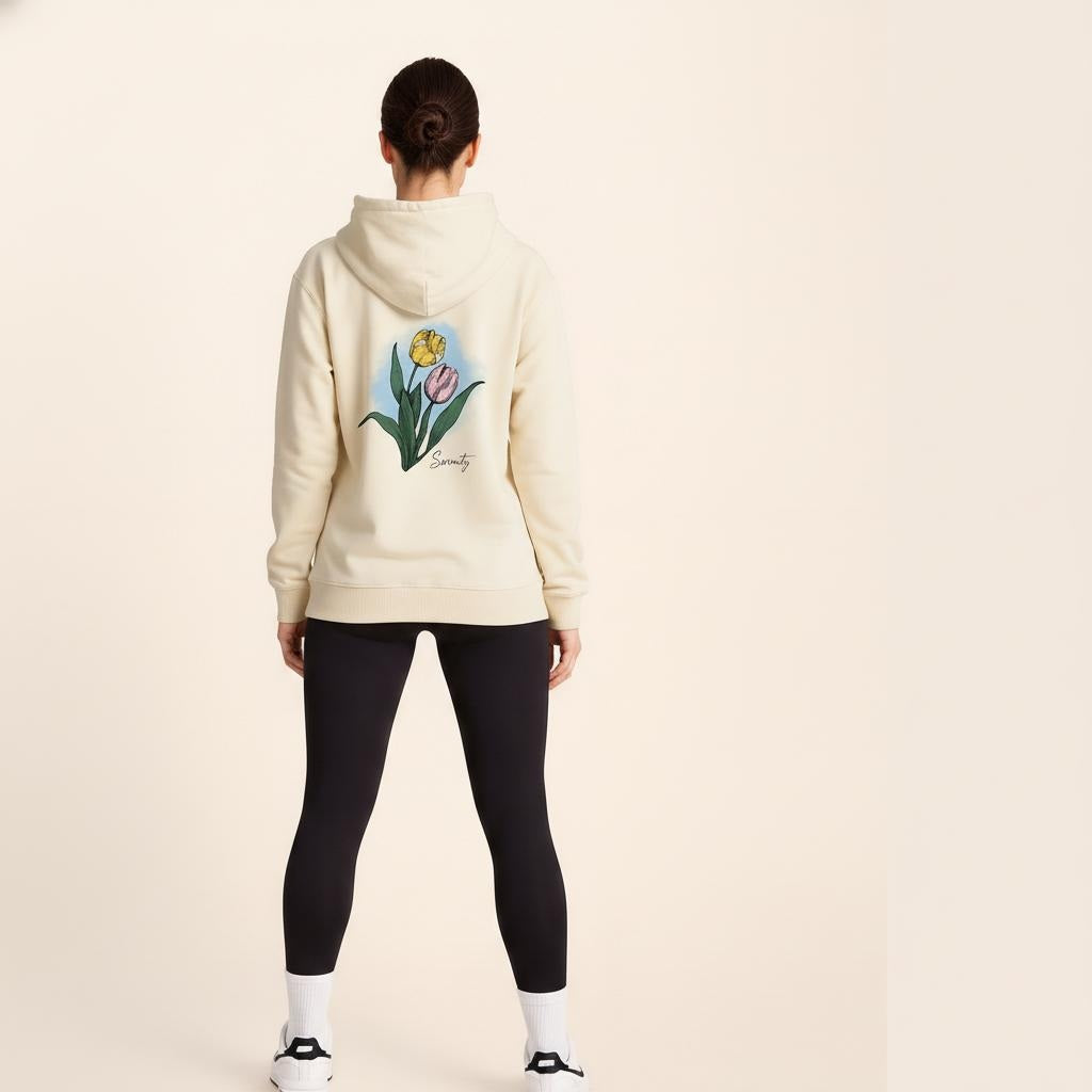 Women Floral Print  Hooded Neck  Sweatshirt