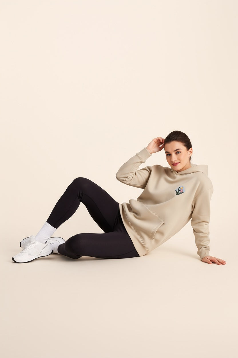 Women Floral Print  Hooded Neck  Sweatshirt