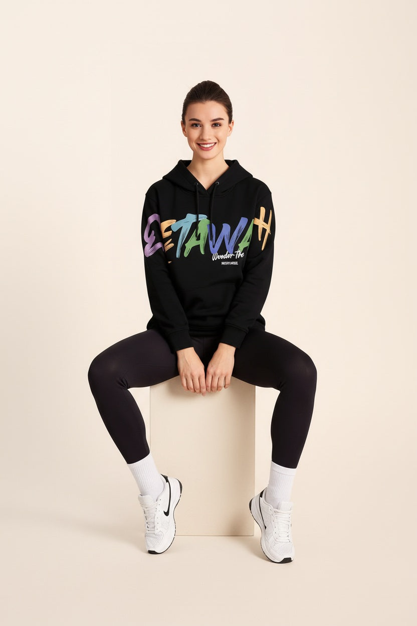 Women Graphic Print Hooded Neck  Sweatshirt