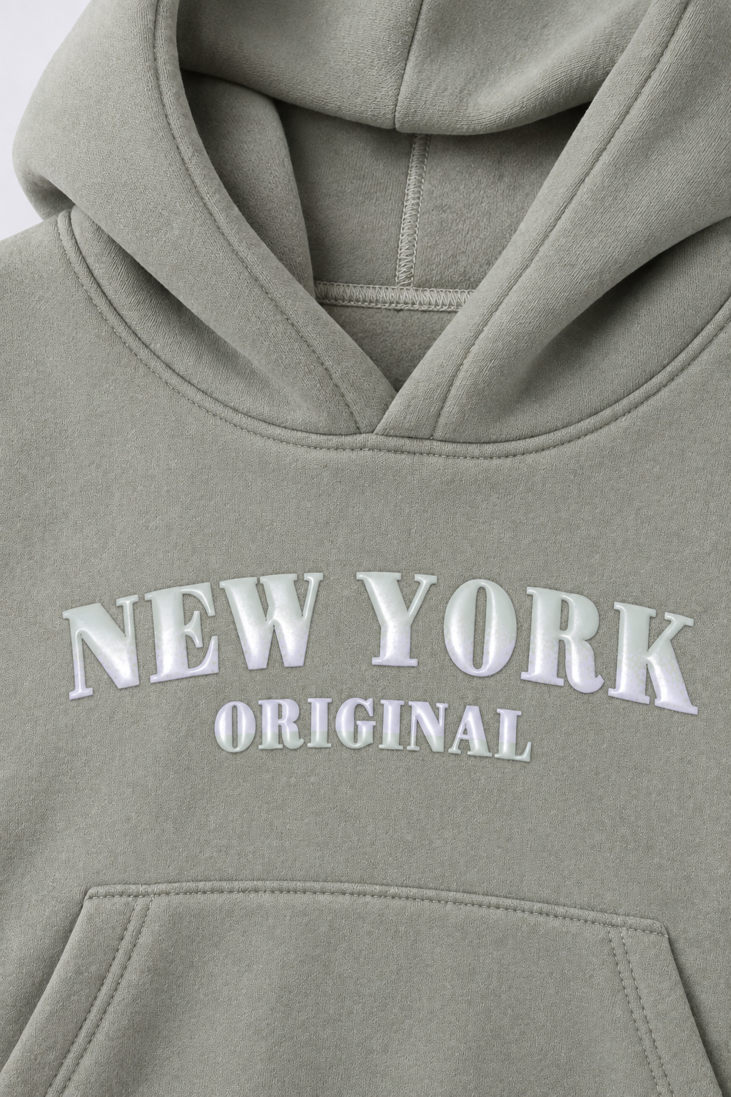 Women’s Desert Sage Melange German Velvet Hooded Sweatshirt – Regular Fit