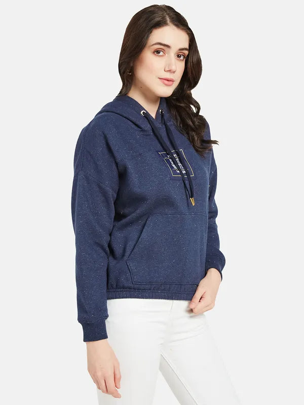 Mettle Women Blue Hooded Sweatshirt