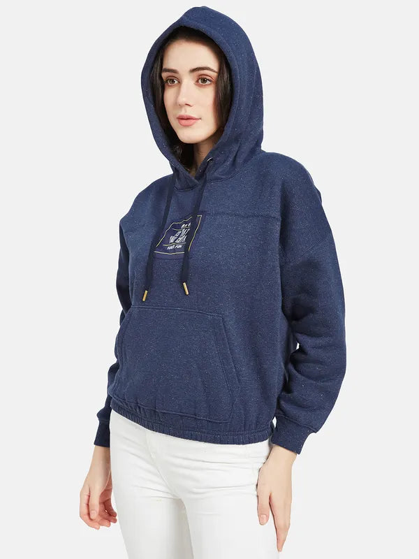 Mettle Women Blue Hooded Sweatshirt