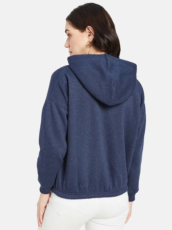 Mettle Women Blue Hooded Sweatshirt