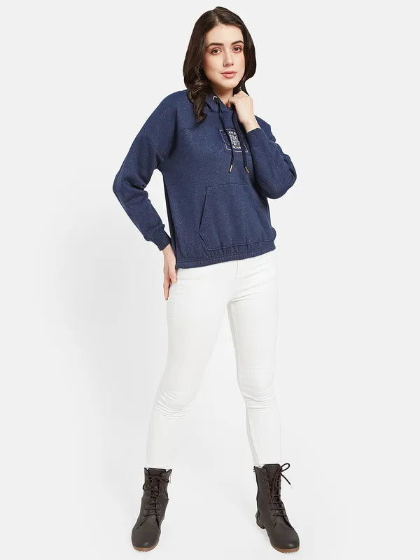 Mettle Women Blue Hooded Sweatshirt