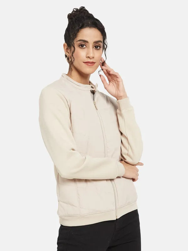 Mettle Women Cream-Coloured Sweatshirt