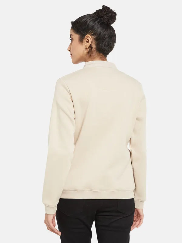 Mettle Women Cream-Coloured Sweatshirt