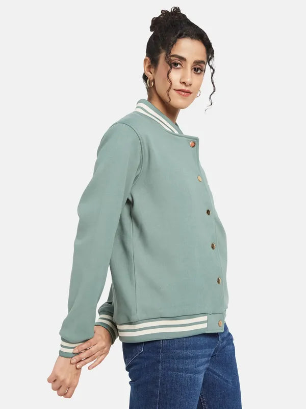 Mettle Women Green Sweatshirt