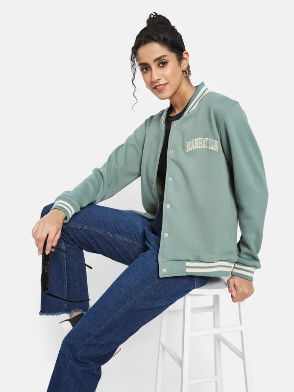 Mettle Women Green Sweatshirt