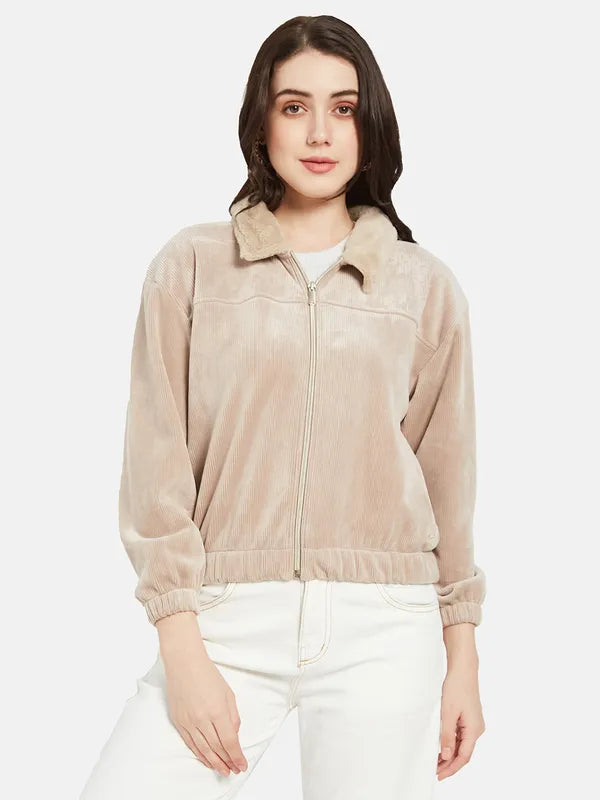 Mettle Women Cream-Coloured Sweatshirt