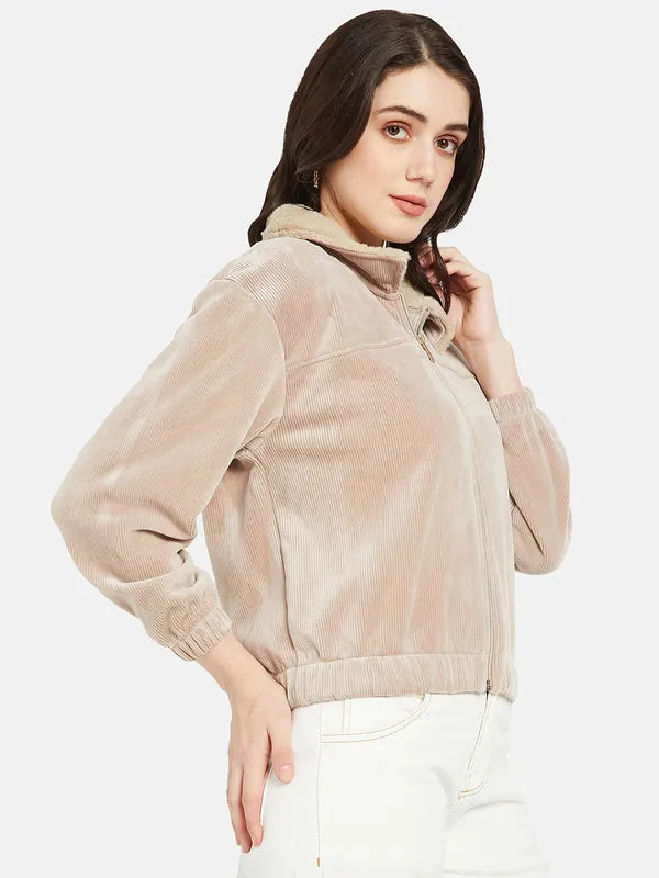 Mettle Women Cream-Coloured Sweatshirt