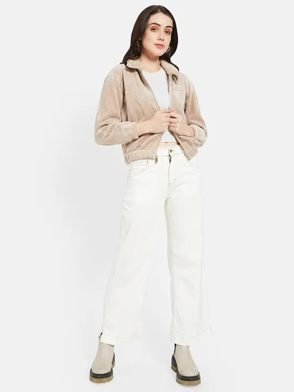 Mettle Women Cream-Coloured Sweatshirt