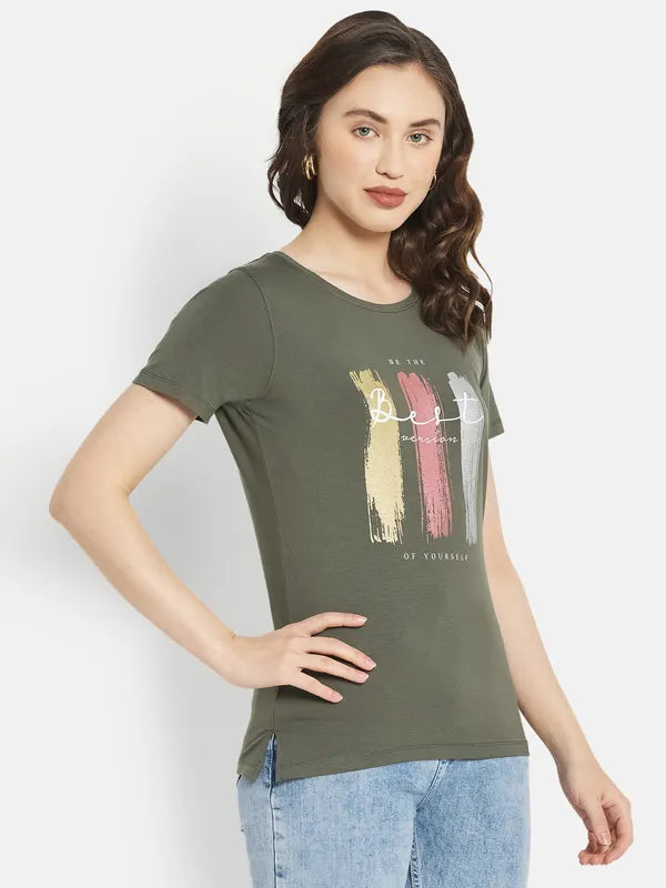 Women Olive T-Shirt