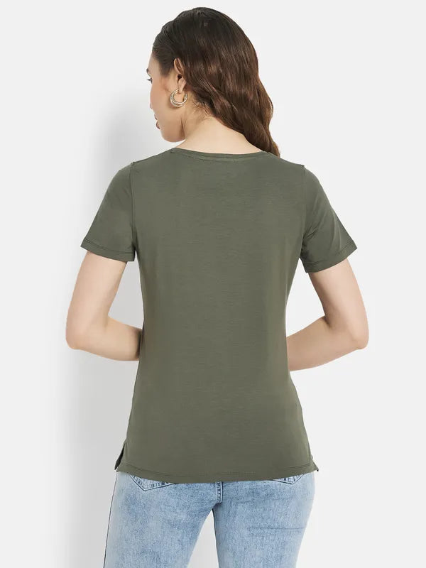 Women Olive T-Shirt