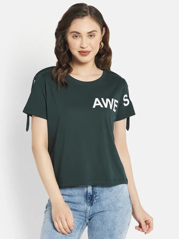 Women Mountain Green T-Shirt