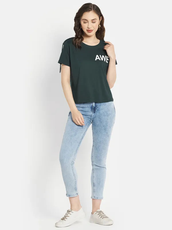 Women Mountain Green T-Shirt