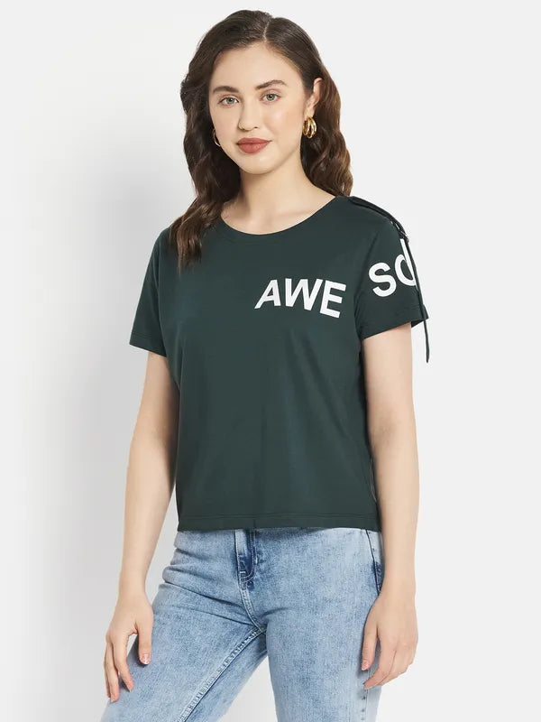 Women Mountain Green T-Shirt