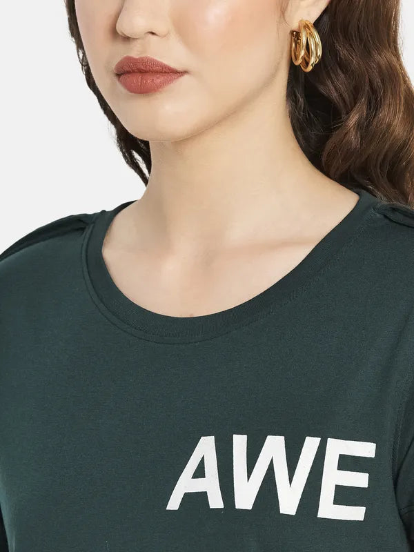 Women Mountain Green T-Shirt