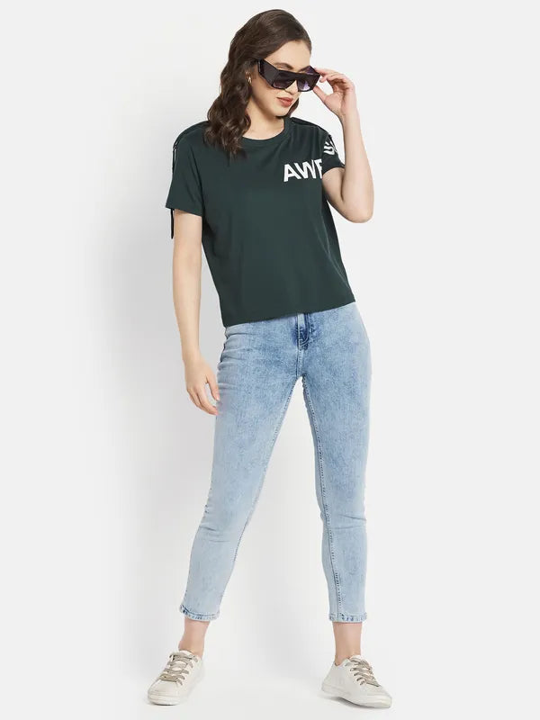 Women Mountain Green T-Shirt