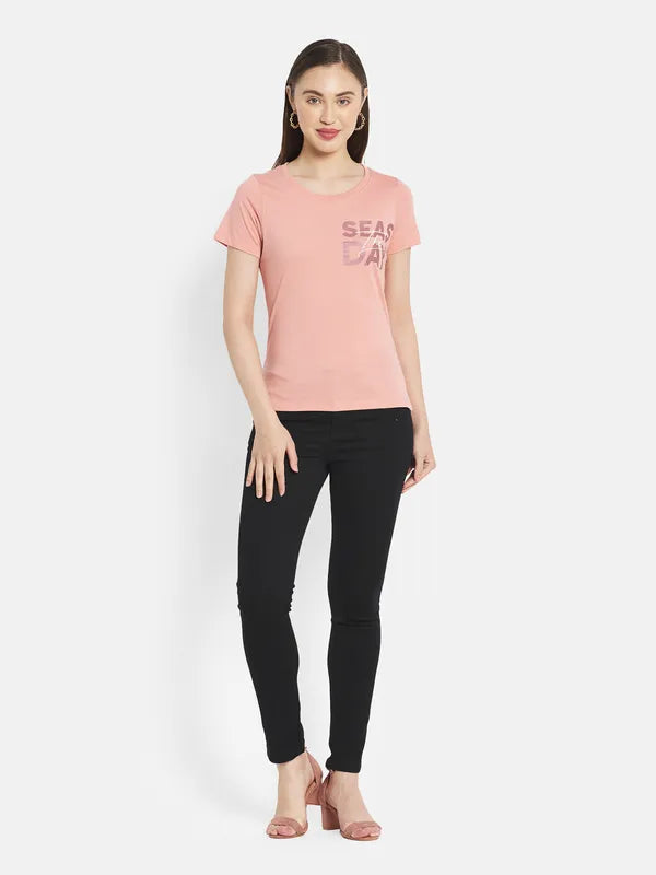 Women Dusty Peach T-Shirt