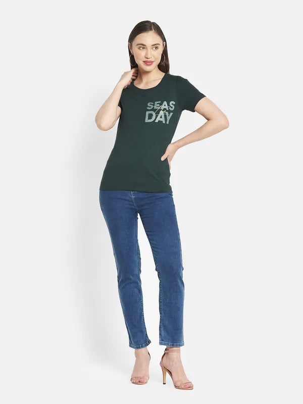 Women Mountain Green T-Shirt