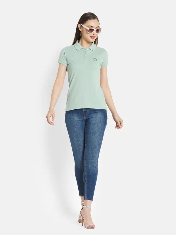 Women Misty Green T-Shirt