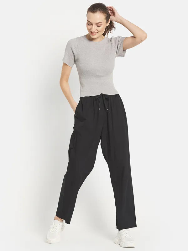 Women Solid Cotton Track Pants