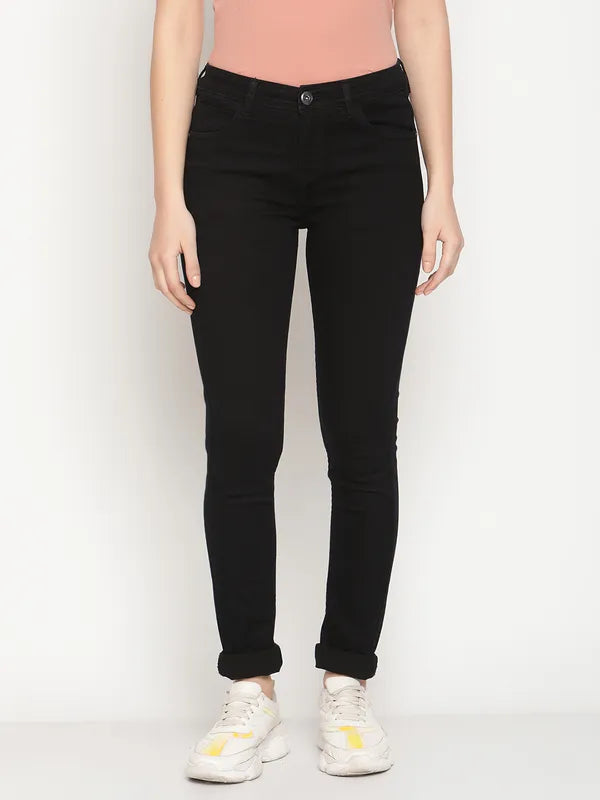 Mettle Women Navy Blue Stretchable Jeans