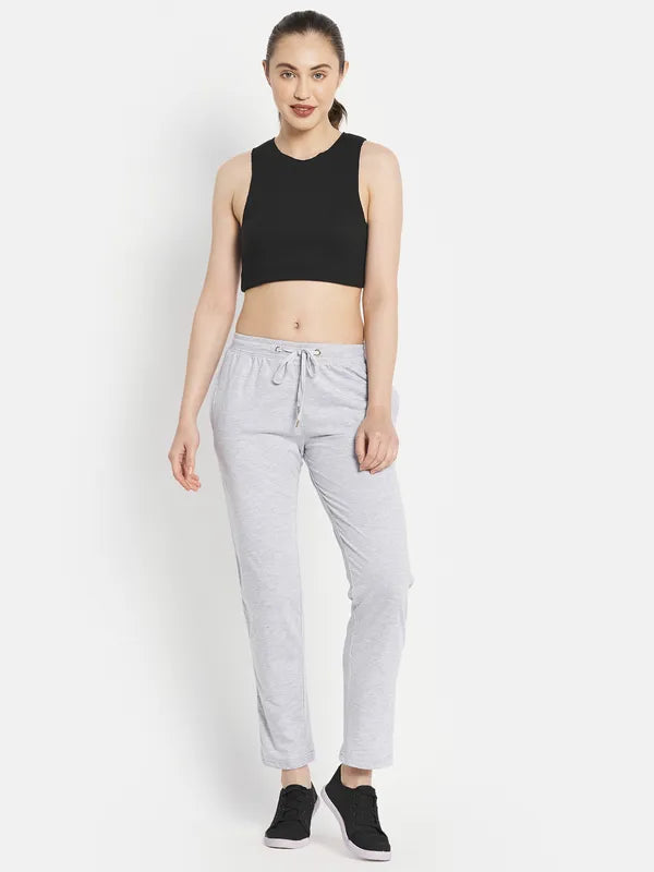 Women Grey Melange Trackpants