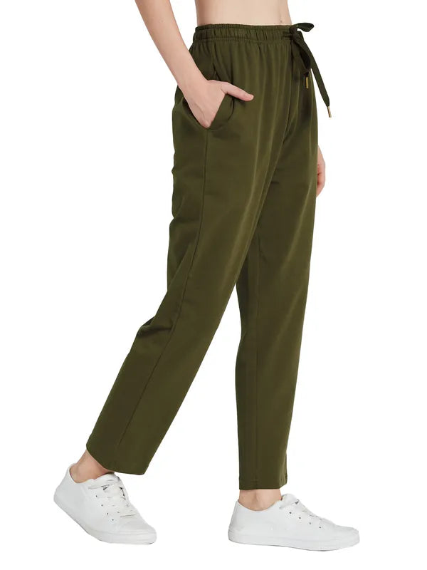 Mettle Women Cotton Mid Rise Track Pants