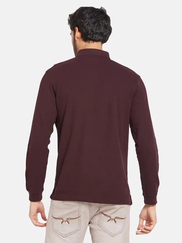 Mettle Men Maroon Polo Collar T-Shirt