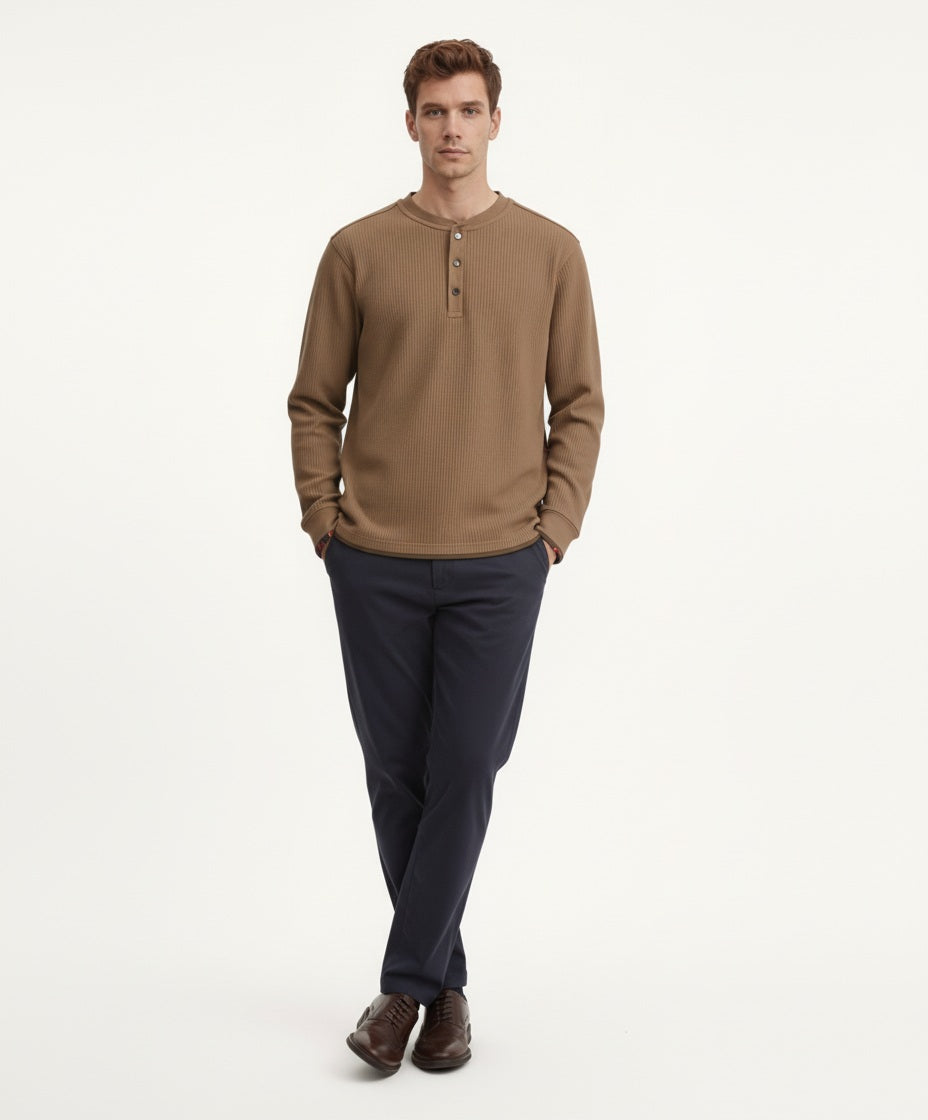 Men  Solid Henley Neck T-shirt