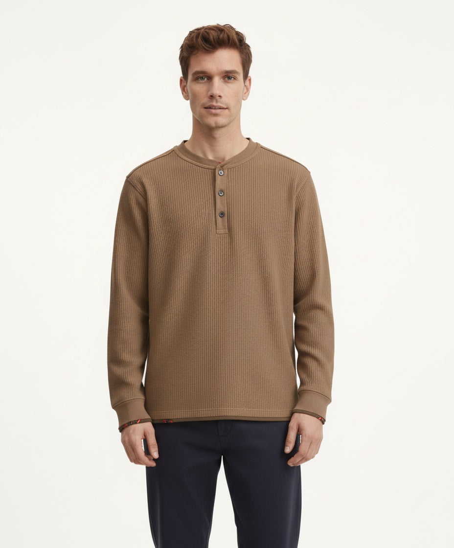 Men  Solid Henley Neck T-shirt