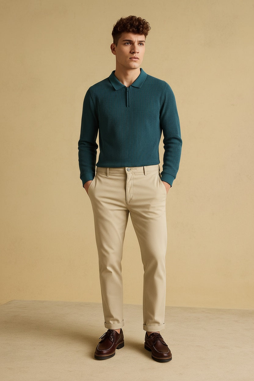 Men Solid Polo Collar T-shirt