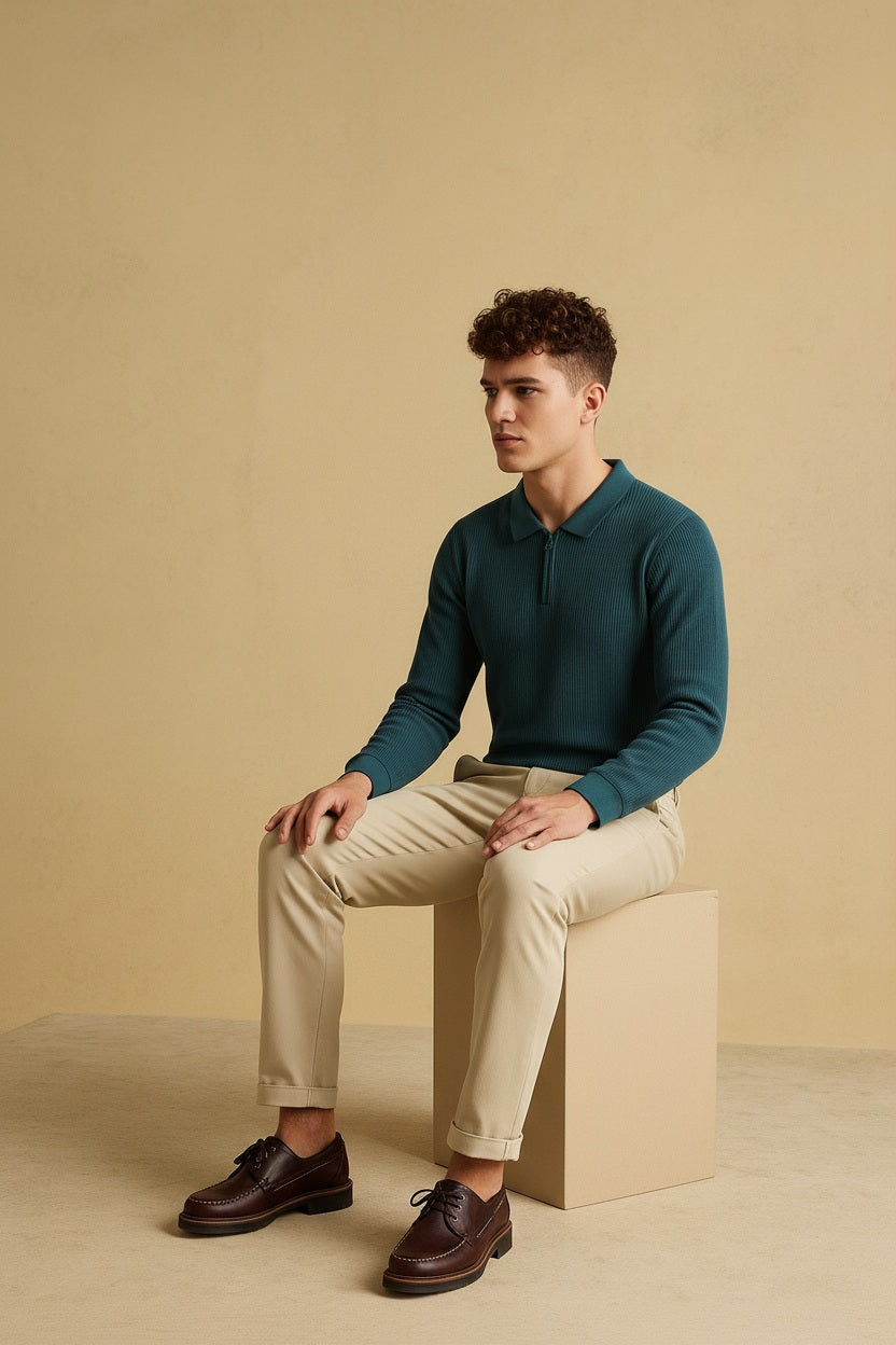 Men Solid Polo Collar T-shirt