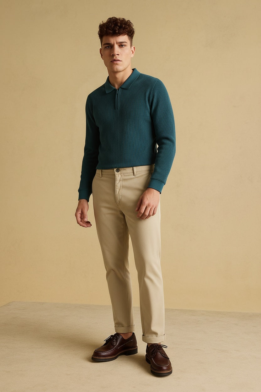 Men Solid Polo Collar T-shirt