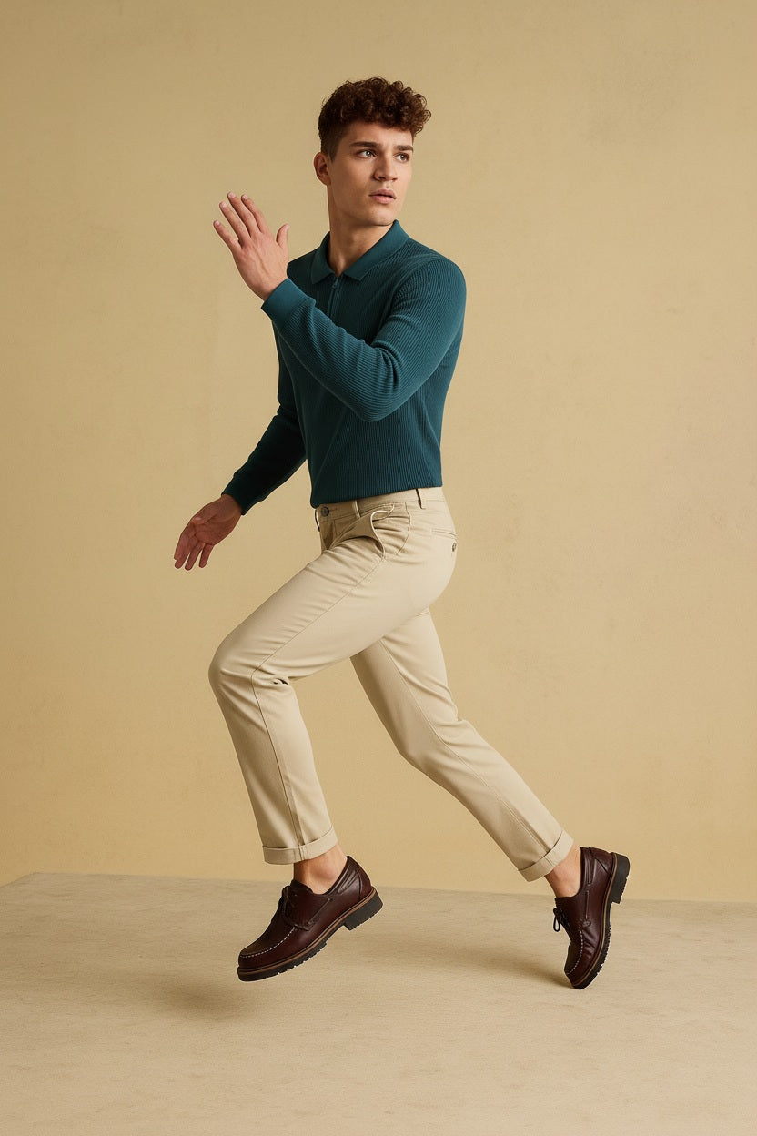 Men Solid Polo Collar T-shirt