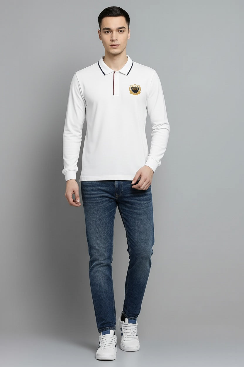 Men  Solid Polo Collar T-shirt