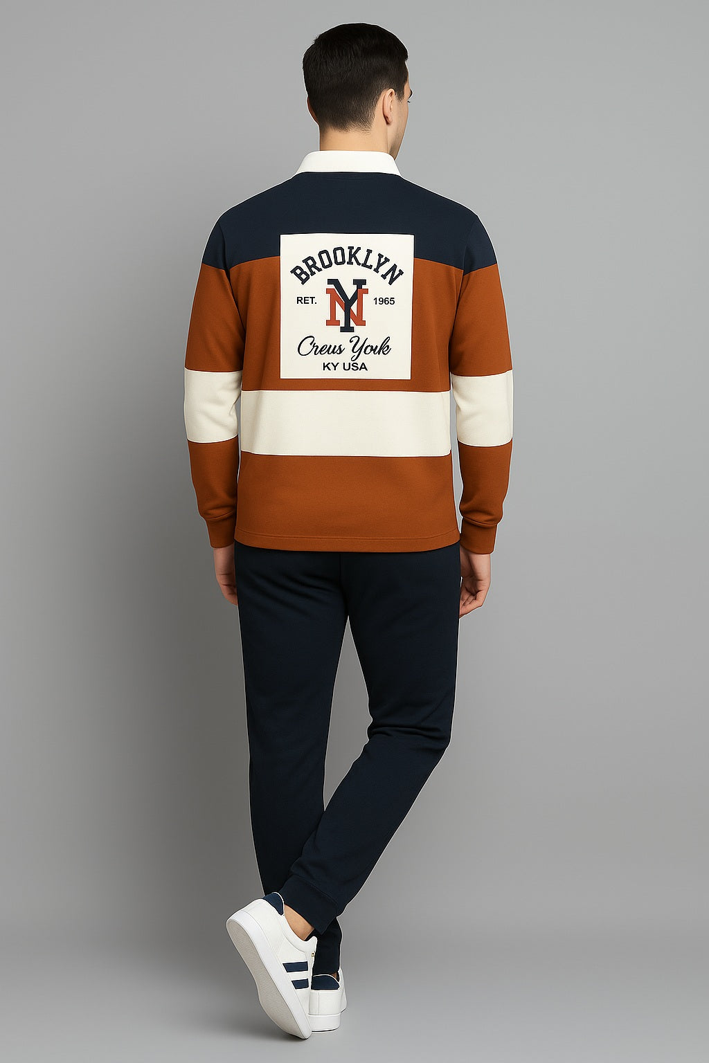 Men Striped Polo Collar Pockets T-shirt