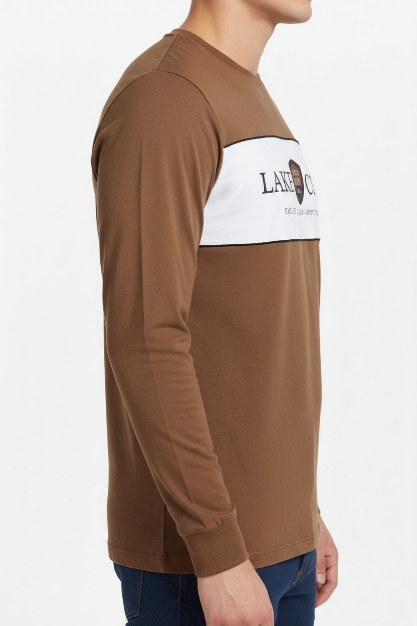 Men Typography Colourblocked T-shirt