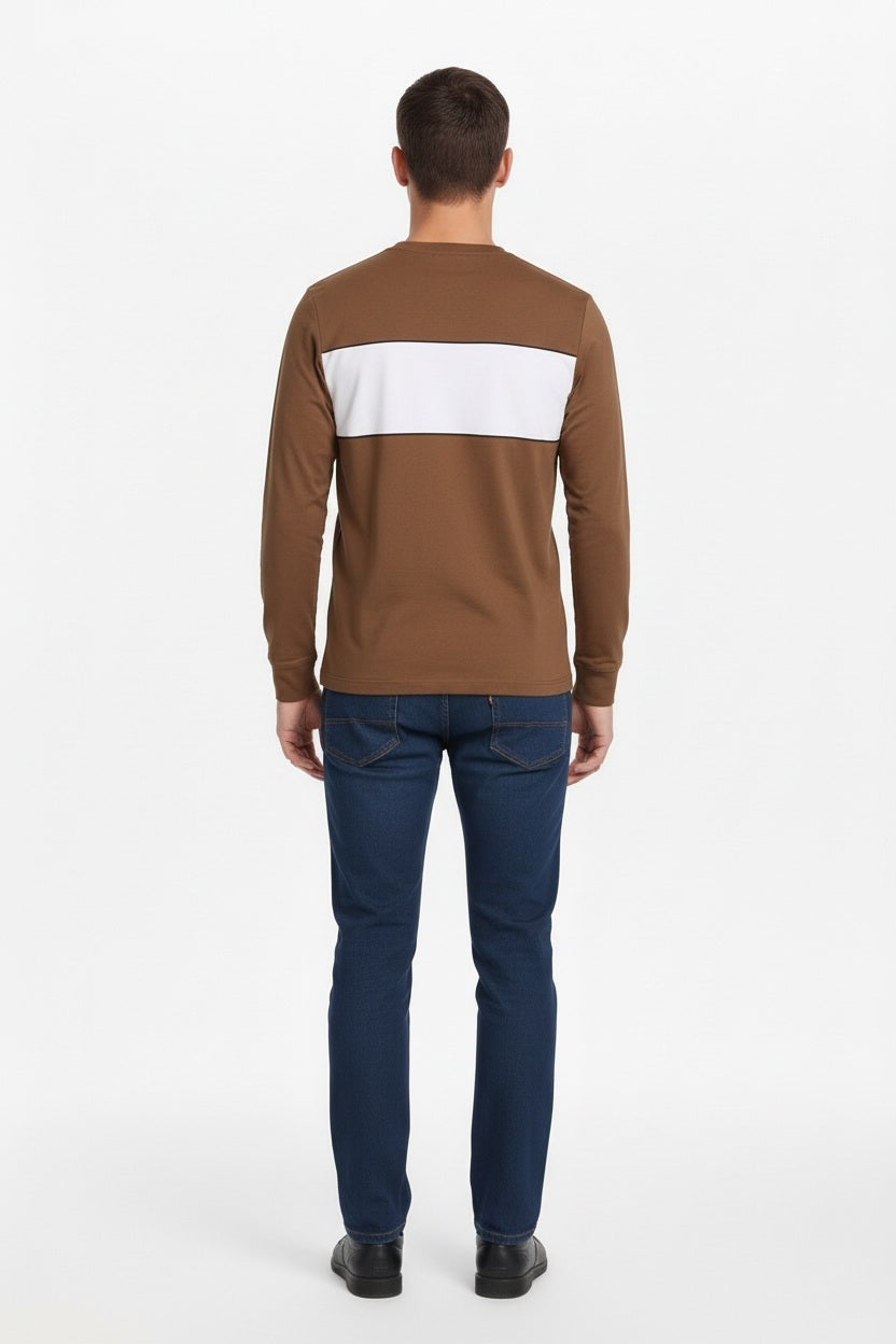 Men Wheat Typography Colourblocked T-shirt