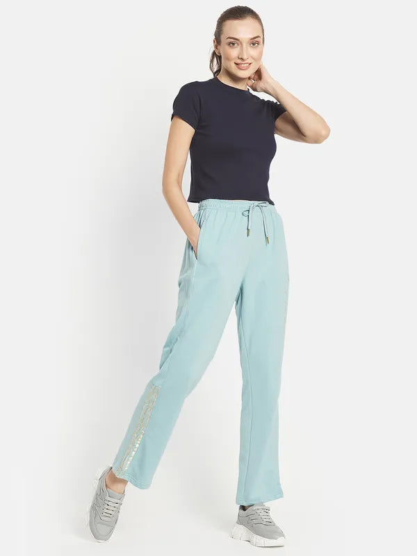 Women Solid Cotton Track Pants