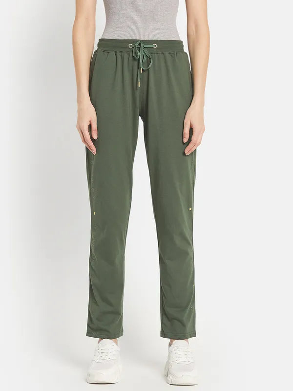 Women Solid Cotton Track Pants