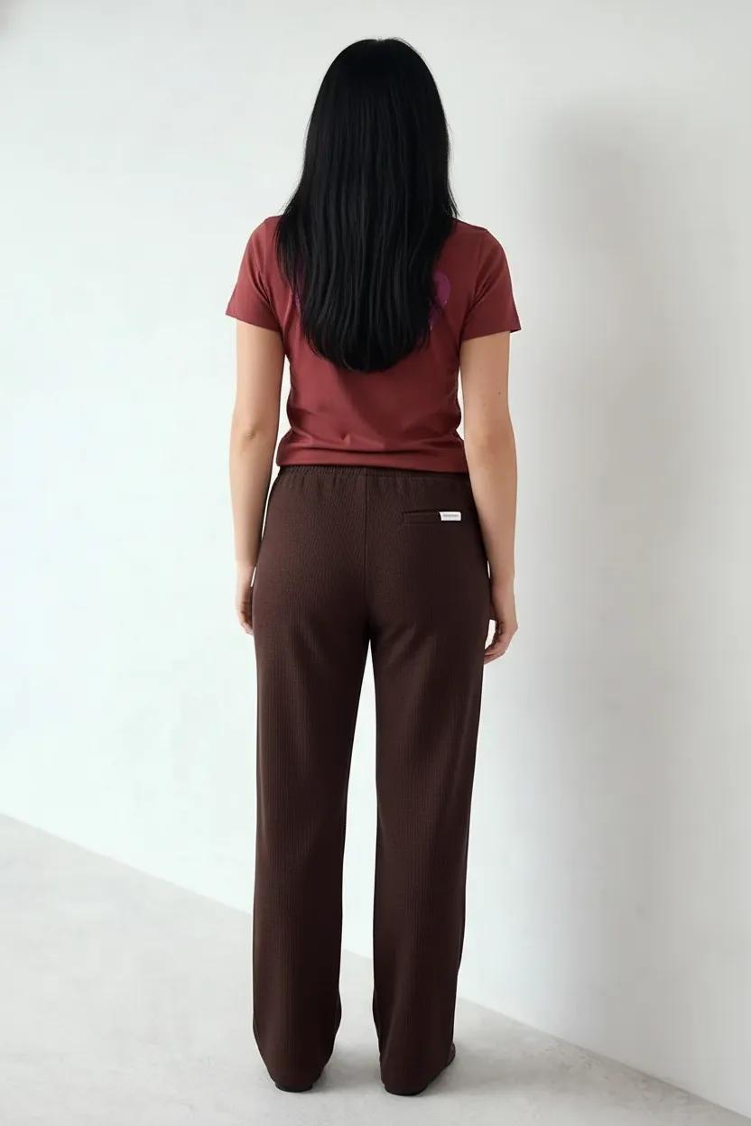 Women Coffee Regular Fit Textured Track Pants
