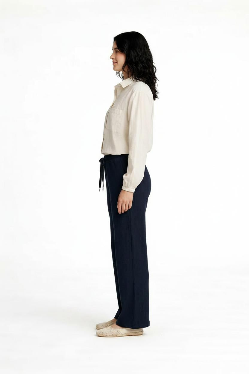 Women Navy Regular Fit Textured Joggers