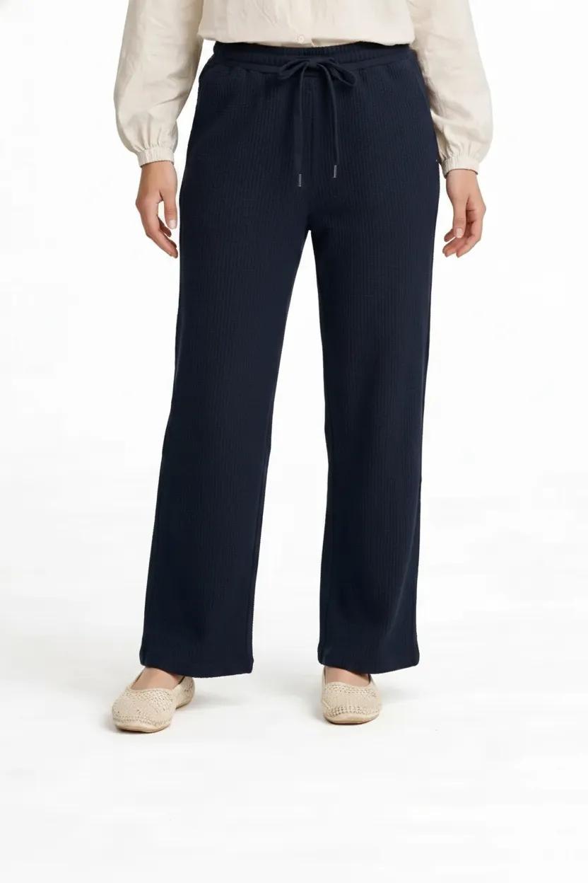 Women Navy Regular Fit Textured Joggers